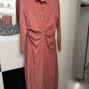 Elegant Long Sleeve Dress in Dusty Rose